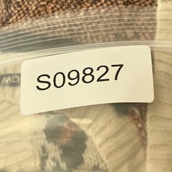 Volcom Womens Sweater Beige Leopard V Neck Button Front Cardigan Long Sleeve S - Picture 13 of 13